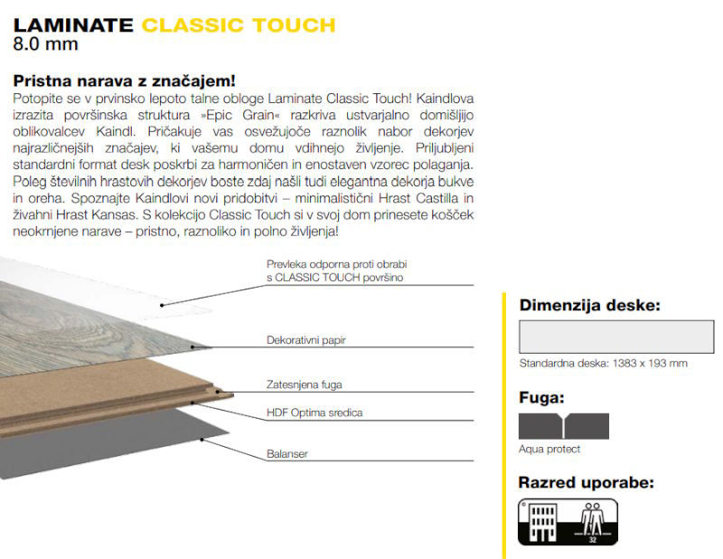 LAMINATE CLASSIC TOUCH 8 mm